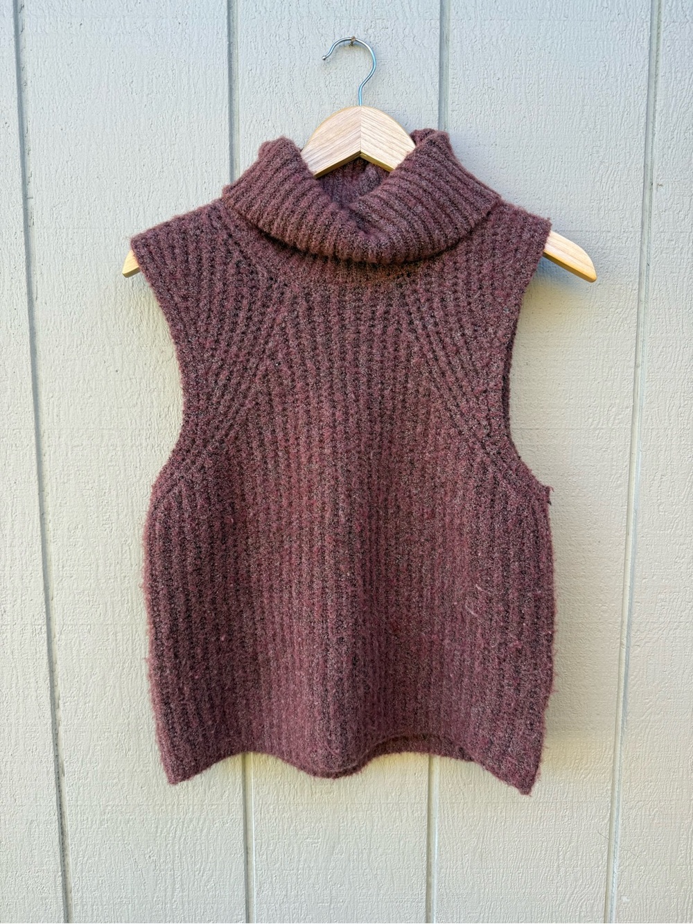 Anthropologie Ribbed Sleeveless Turtleneck Sweater